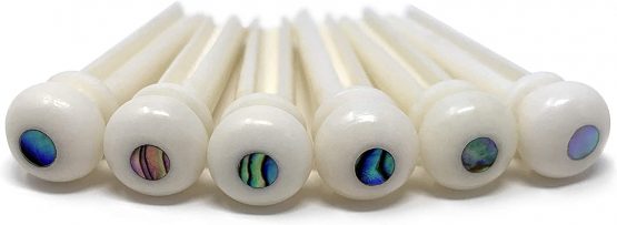 Crosby Pure Bone Bridge Pins with Abalone Dot Inlay for 6 & 12 String Acoustic Guitar
