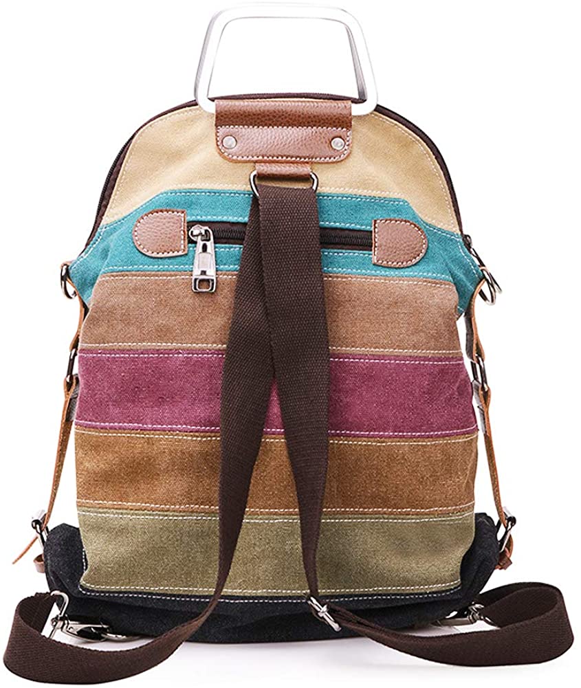 SNUG STAR Multi-Color Striped Canvas Handbag Cross Body Should Purse Bag Tote-Handbag for Women (Multi Color-02) - Image 3