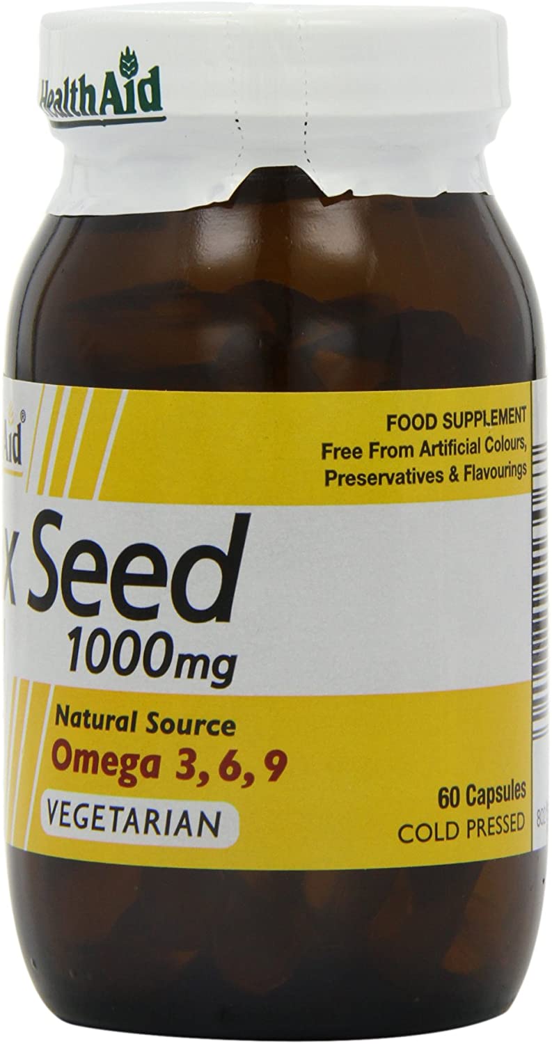 HealthAid Flaxseed Oil 1000mg - 60 Capsules, White, 60 count (Pack of 1) - Image 2