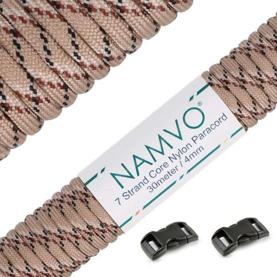 Namvo 550 Paracord Mil Spec Type III 7 strand parachute cord Total Length 100ft/30 Meters Spots/Stripes/Camouflage