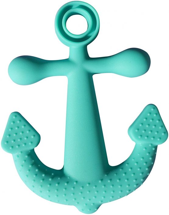 Sea Ship Anchor Silicone Teether Soother Teething Sensory Chewy Chewelry BPA Free with Chord and Breakaway Clasp, 5 Colours (Turquoise) - Image 2