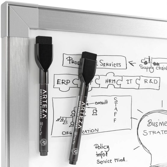Arteza Magnetic Dry Erase Markers with Eraser, Pack of 36 (with Fine Tip), Black Color with Low-Odor Ink, Whiteboard Pens is Stationary Supplies School, Office, or Home - Image 4