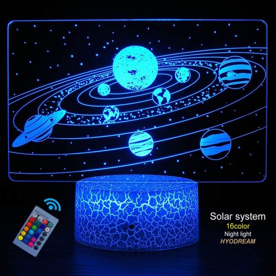 HYODREAM Galactic System 3D Optical Illusion Lamp Universe Space Galaxy Night Light for Kids Boys and Girls as Perfect Gifts on Birthdays or Holidays