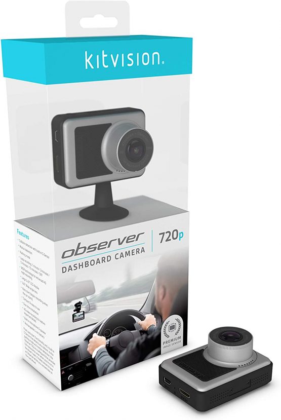 Kitvision Dash Cam 720p Observer Dashcam – HD Dashboard Car Camera/Dash Cam with 2.45 Inch Screen, 140° Wide Angle, G Sensor Collision Detection, Motion Detect, Parking Mode – Black/Silver - Image 4