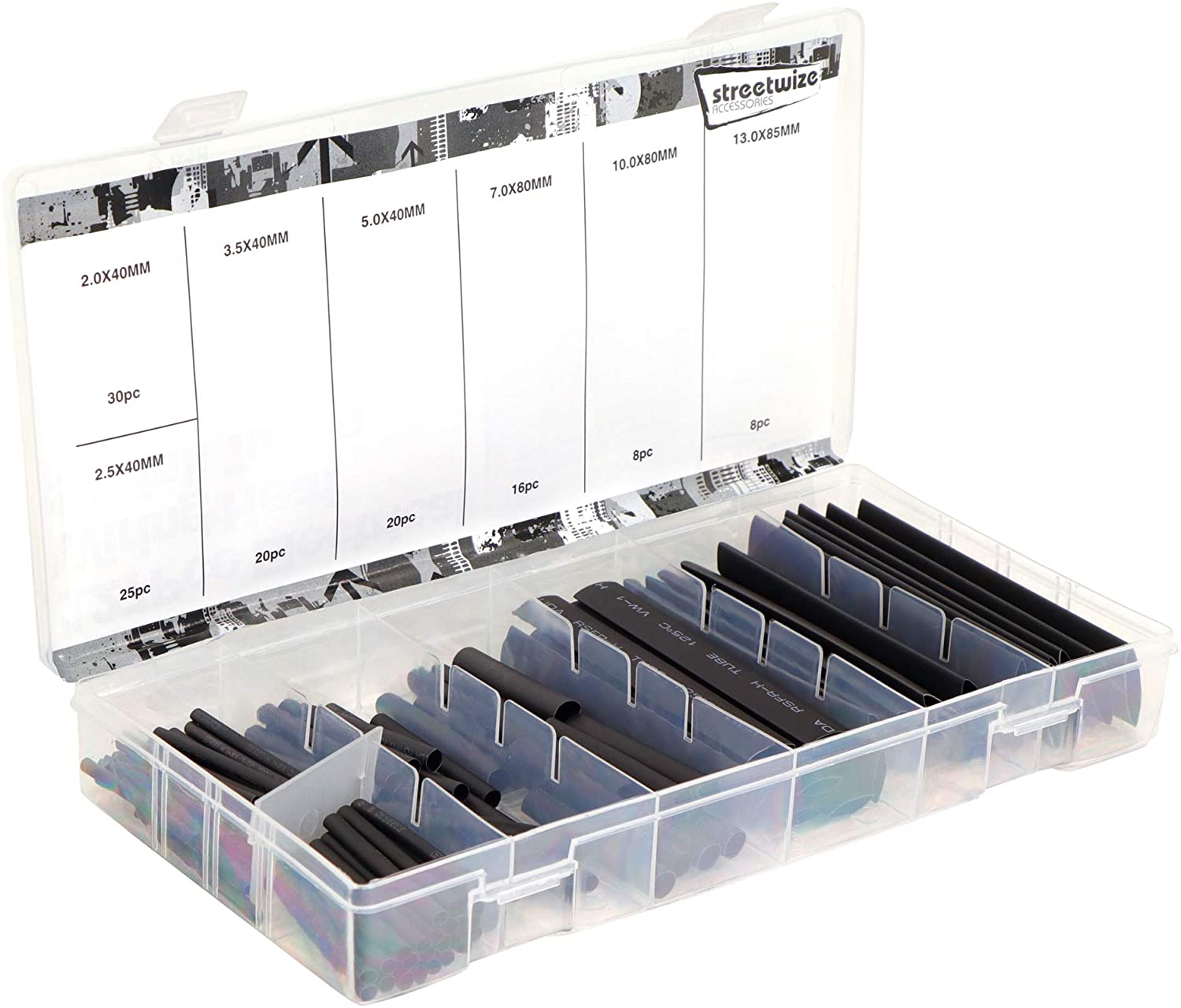 Streetwize Heat Shrink Wrap Tube Assortment Set 40mm 80mm 85mm