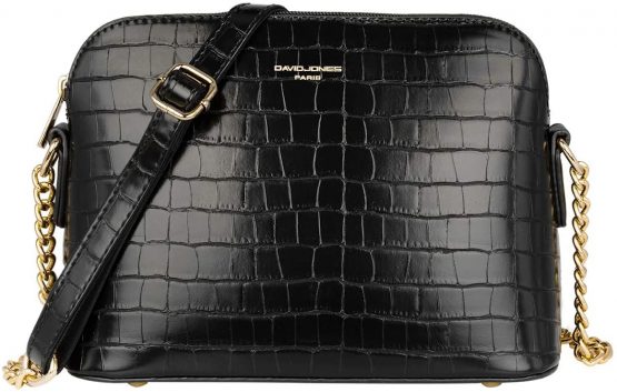 David Jones - Women's Small Crossbody Bag - Chain Shoulder Bag - Saffiano PU Faux Leather Rigid Messenger Bag - Evening Party City Clutch - Ladies Zip Handbag - Fashion Elegant Simple