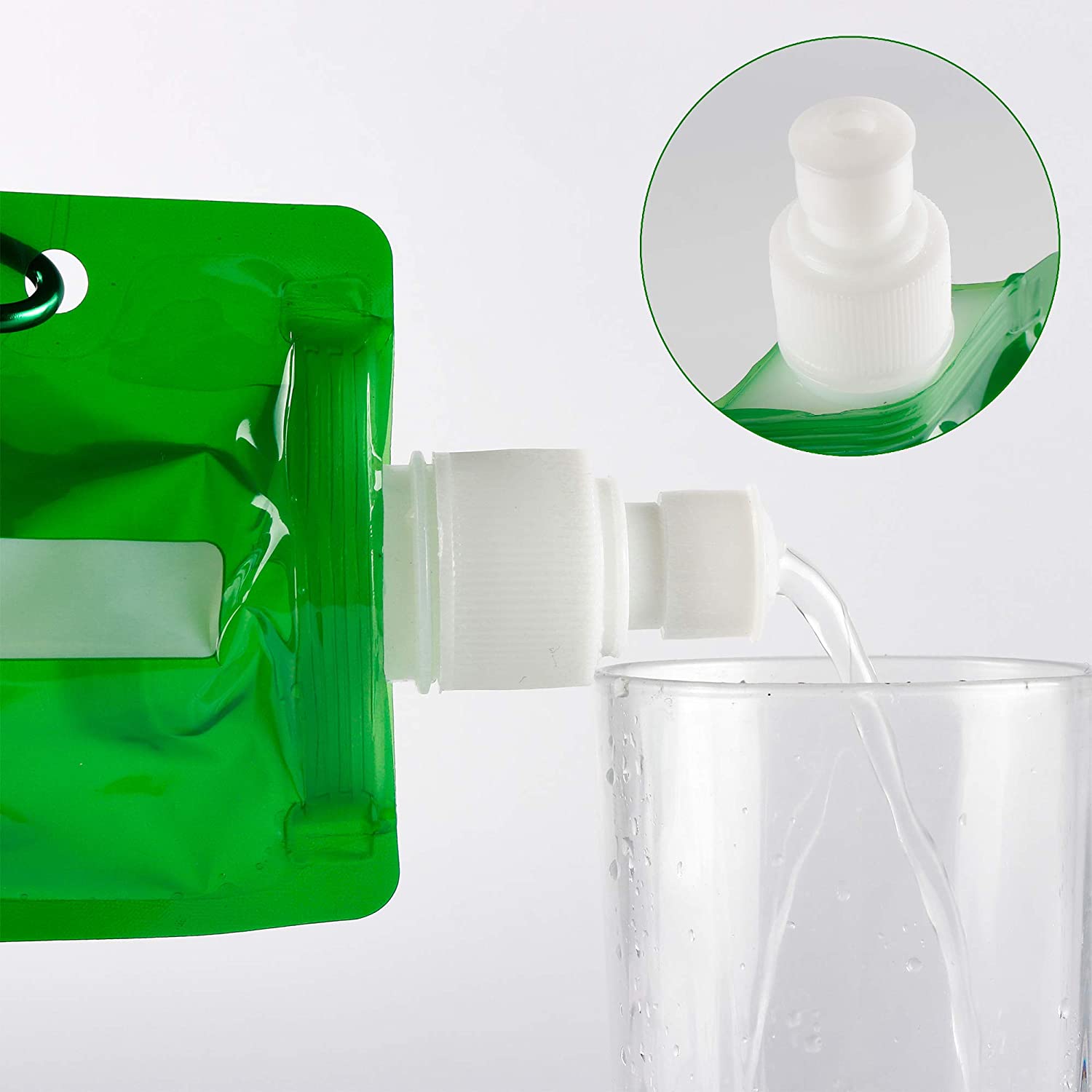 WBCBEC 4 Pieces Collapsible Water Bottle Reusable Drinking Water Bottle with Clip for Biking Hiking Travel - Image 2