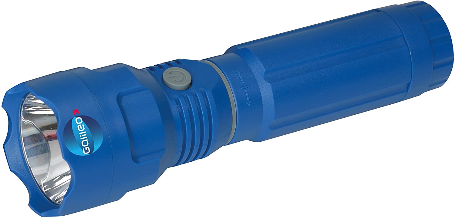 Beluga Spielwaren GmbH Galileo Taschenlampe Pro 2 in 1 mit LED Lichtleiste und Magnet Beluga Toys 62001 Torch, Blue