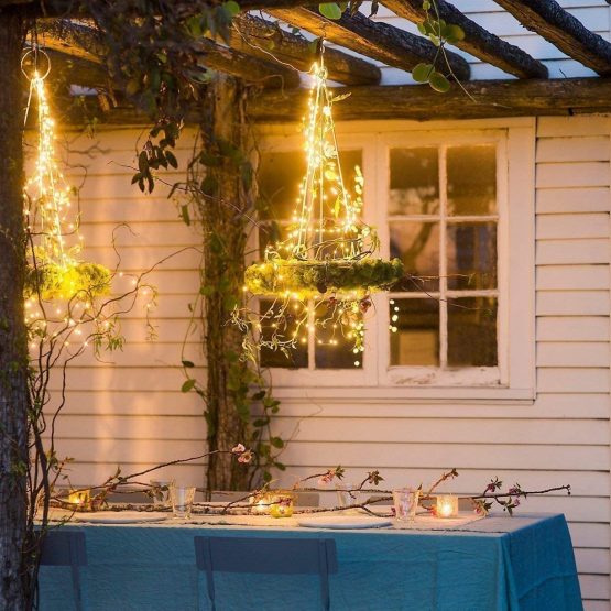 [2 Pack] Solar String Lights, 100 LED 10M/33Ft 8 Modes Solar Fairy Lights Waterproof Outdoor/Indoor Garden Lights Copper Wire Lighting for Wedding, Patio, Yard, Festoon, Christmas (Warm White) - Image 2