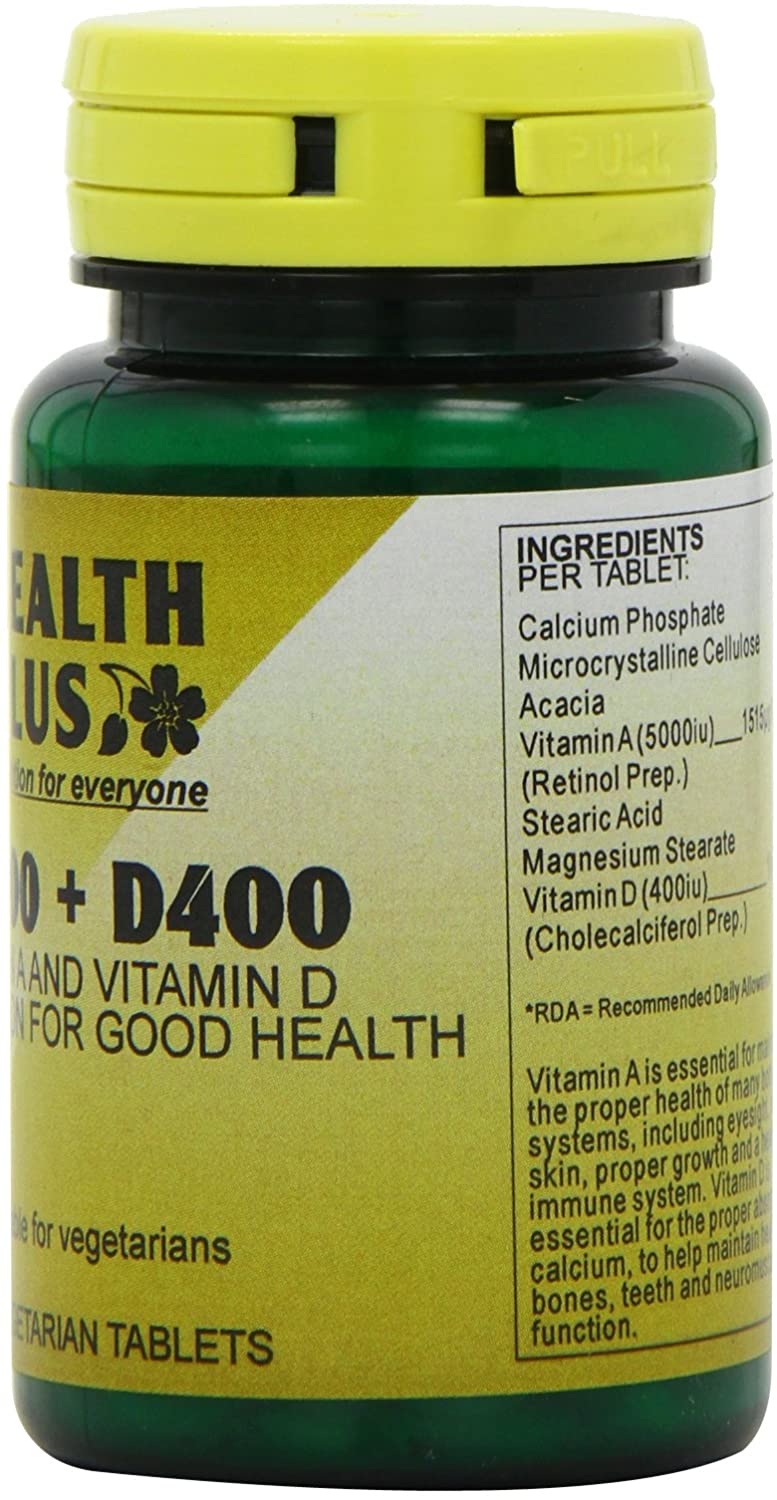 Health Plus A5000 + D400 Vitamins A & D Supplement - 2 X Packs Of 90 Tablets (180 Tablets) - Image 2