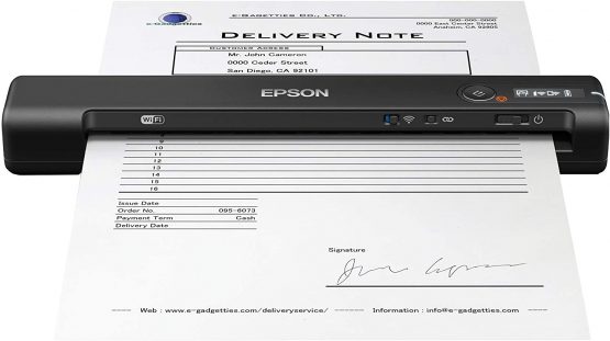 Epson WorkForce ES-60W A4 Battery Powered Portable Document Scanner, Black
