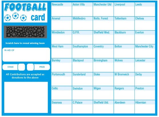 Bingosupermarket Football Fundraising Scratch Cards (40 Team)