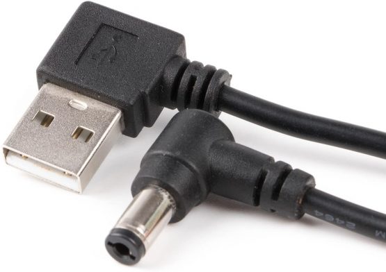 USB to Barrel Cable USB to 5.5mm/2.1mm angled 5V DC Power Cable (Left Angled) - Image 4
