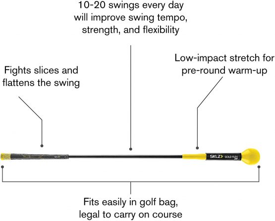 Sklz Unisex's Gold Flex 48' Golf Swing Trainer, Yellow/Black, 122cm - Image 3