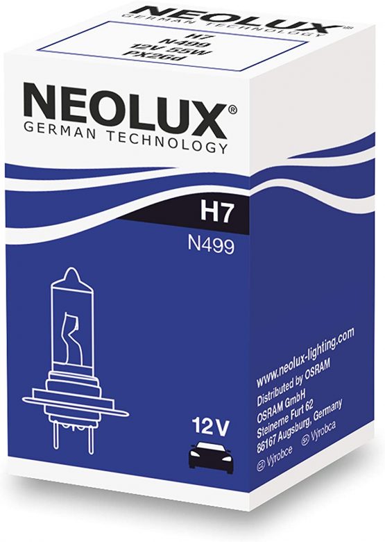 NEOLUX Standard H7, Halogen Headlight Cars and Motorcycles, N499, 12V, 55W, Folding Box (1 Bulb)