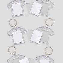 Baker Ross ET1242 Design Your Own T-shirt keyring (Pack Of 6) For Kids To Decorate and Kids Party Bag Fillers, White, 5cm