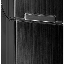kwmobile Cigarette Case Box Holder - Plastic with Aluminum Coating Case for Cigarettes with Magnetic Flip Top Closure - Black