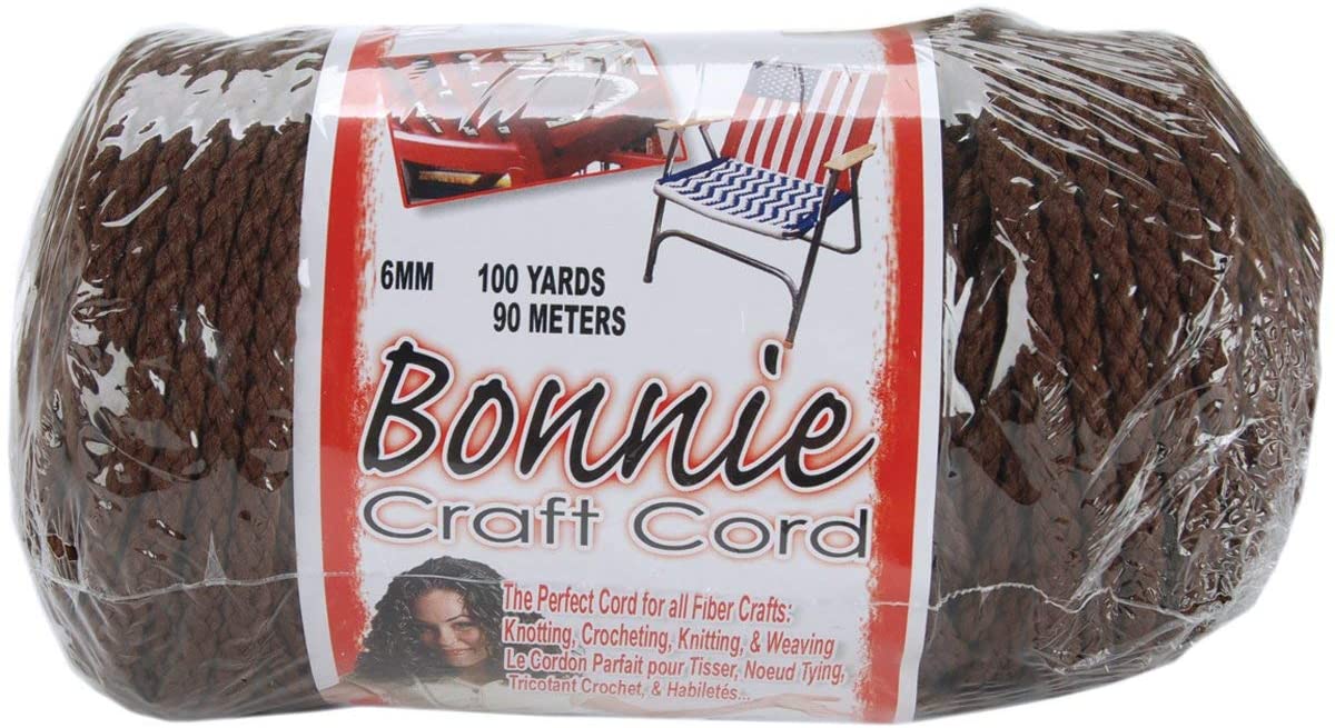 Pepperell polyolefin fiber Bonnie Macrame Craft Cord 6 mmx 100 yard-Brown, Pack Of 1