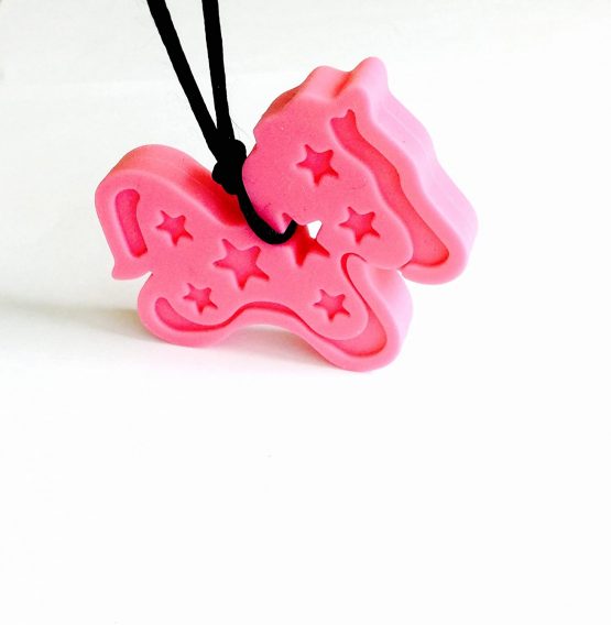 ChewAid Chew Pendant chewelry Pink Pony Training and Development Chew Necklace for Teething Babies,Sensory,Oral Motor, Anxiety, Autism, ADHD - Image 3