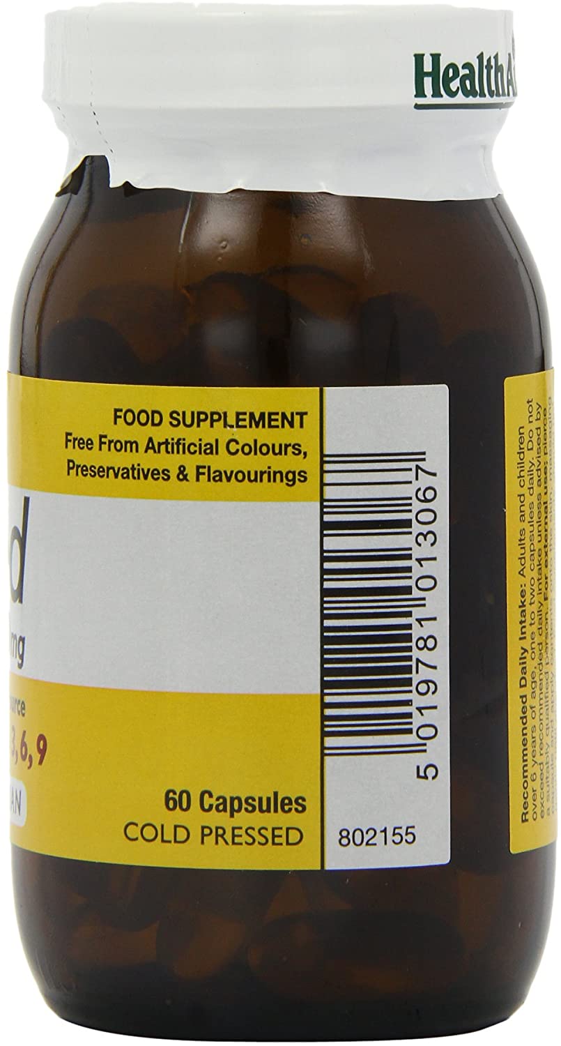 HealthAid Flaxseed Oil 1000mg - 60 Capsules, White, 60 count (Pack of 1) - Image 3
