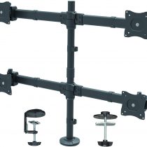 StarTech Desk Mount Quad Monitor Arm - Ergonomic VESA 4 Monitor Mount 2x2 up to 27" - Articulating & Height Adjustable Pole Mount - Tilt/Swivel/Rotate LCD/LED Screen - Desk Clamp/Grommet (ARMQUAD)