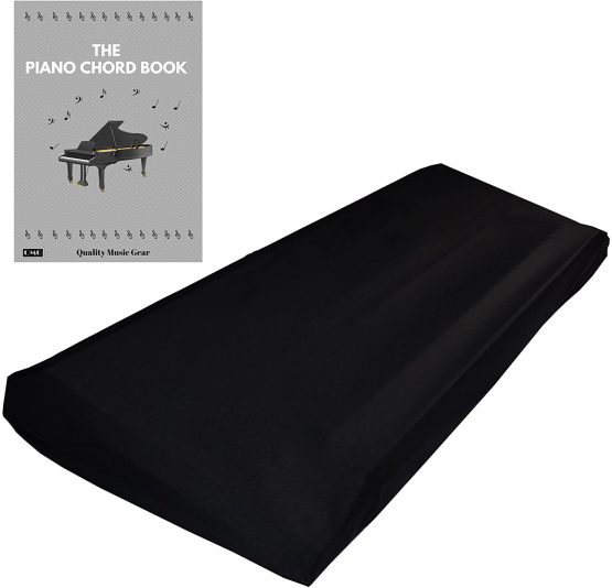 Stretchable Keyboard Dust Cover for 61 & 76 Key-keyboard: Best for all Digital Pianos & Consoles – Adjustable Elastic Cord; Machine Washable - FREE Piano Chords Ebook- 41”×16”×6”.