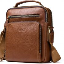 Contacts Genuine Leather Mens 10.7 Inch Laptop Mini Messenger Businessi Crossbody Tab Bag Travel Tote School Shoulder bag
