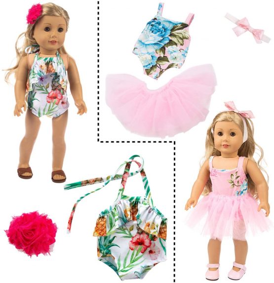 ZITA ELEMENT 24 PCS 18 Inch Doll Clothes and Accessories Casual Wear for American 18 Inch Girl Doll Outfits, Included 10 Complete Sets - Image 4