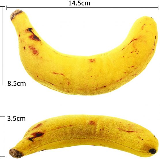 Gejoy 2 Packs Catnip Cat Toys Banana Catnip Cat Toys Catnip Filled Banana Toy for Cat Playing Teeth Grinding Chew Toys - Image 2