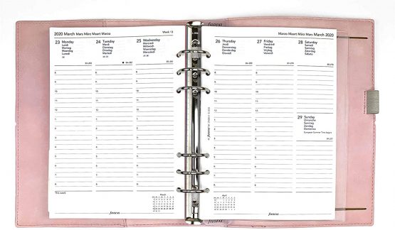 Filofax A5 Domino Soft Organiser, 2020, Pale Pink - Image 3