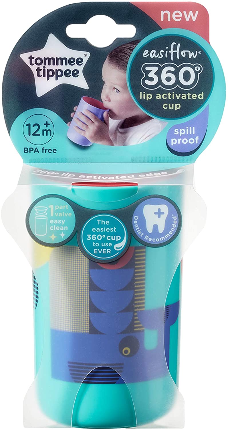 Tommee Tippee Easiflow 360, Lip Activated Trainer Cup with Handles, Spill-Proof, 12m+, Green, 1 Pack - Image 2