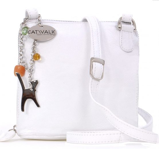 Catwalk Collection Handbags - Women's Small Leather Cross Body Bag/Mini Shoulder Bag with Long Adjustable Strap - LENA