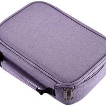AMGOMH Pencil Case, 72 Slots Multi-Functional Large Capacity Pens Case Pencil Pouch Wrap Coloring Pencil Holder Organizer Stationary Bag with Interior Zippered Pocket for Small Accessories (Purple)