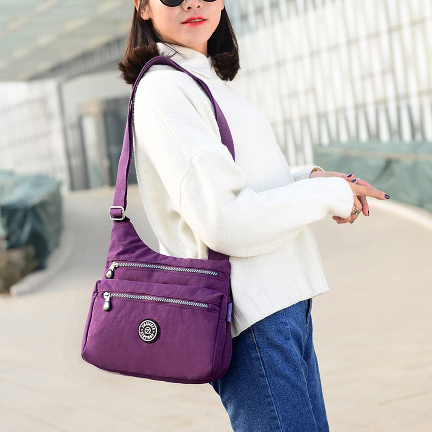 Outreo Small Messenger Bag Women Cross Body Bag Waterproof Casual Shoulder Bag Lightweight Sport Travel Satchel for Ladies - Image 3