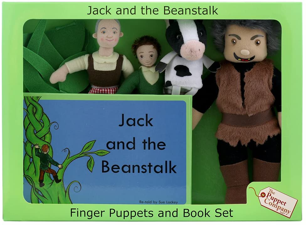 The Puppet Company - Traditional Story Sets - Jack & the Beanstalk Finger Puppet Set, Green, Yellow, 43cm - Image 2