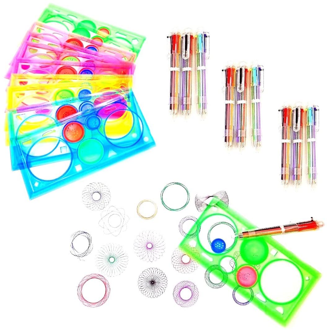 JZK Set reusable plastic drawing Spirograph set