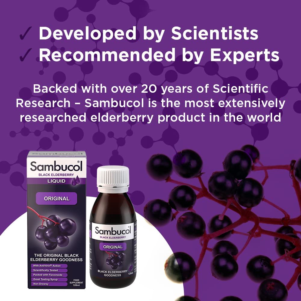 Sambucol Original Natural Black Elderberry, White, 120 ml (Pack of 1) - Image 4