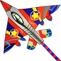 HONBO HUGE Fighter Plane Kite for Kids and Adults- 58" Wide with long tail- Easy Flyer - Kit Line and Swivel Included- Good for beach kite for children