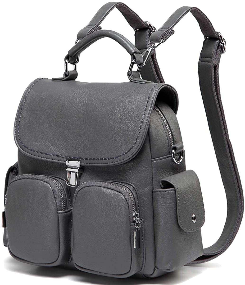 Backpack Womens, VASCHY Anti Theft Mini PU Leather Convertible Backpack Small Shoulder Bag for