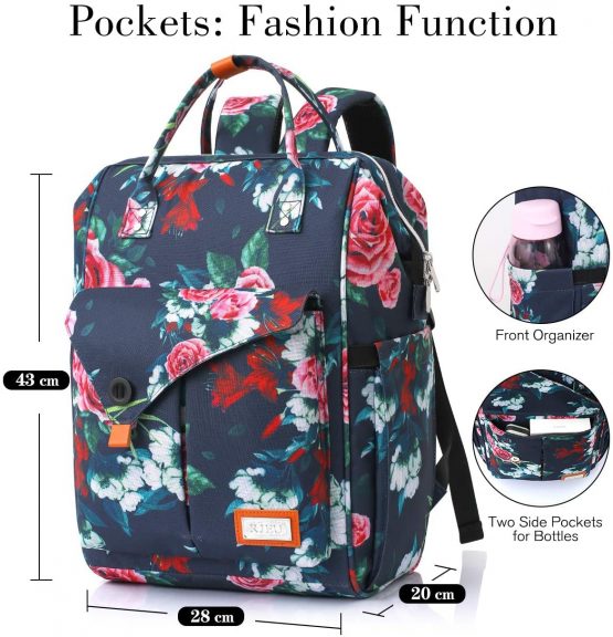 Backpack Womens, Travel School Backpack with USB Charging Port 15.6 Inch Laptop Bag for Women & Men College Students - Image 4