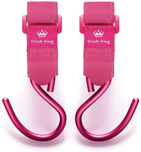 Think King Mighty Buggy Hook for Stroller, Wheelchair, Rollator, Walker, 2 Pack Limited Edition PINK - Image 2