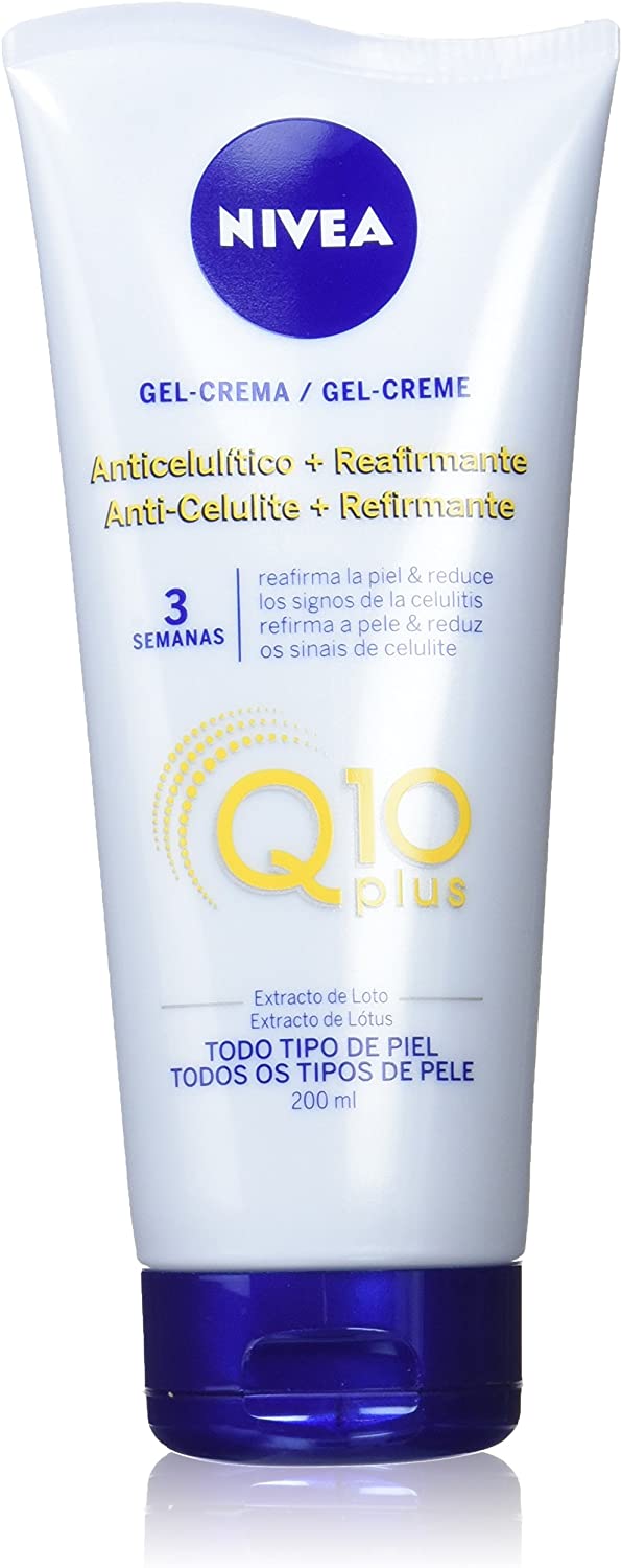 NIVEA Q10 Plus Anti-Cellulite and Firming Gel to Reduce Signs of Cellulite, Body Care, 1 x 200 ml, multicoloured, 200 ml (Paquete de 1)
