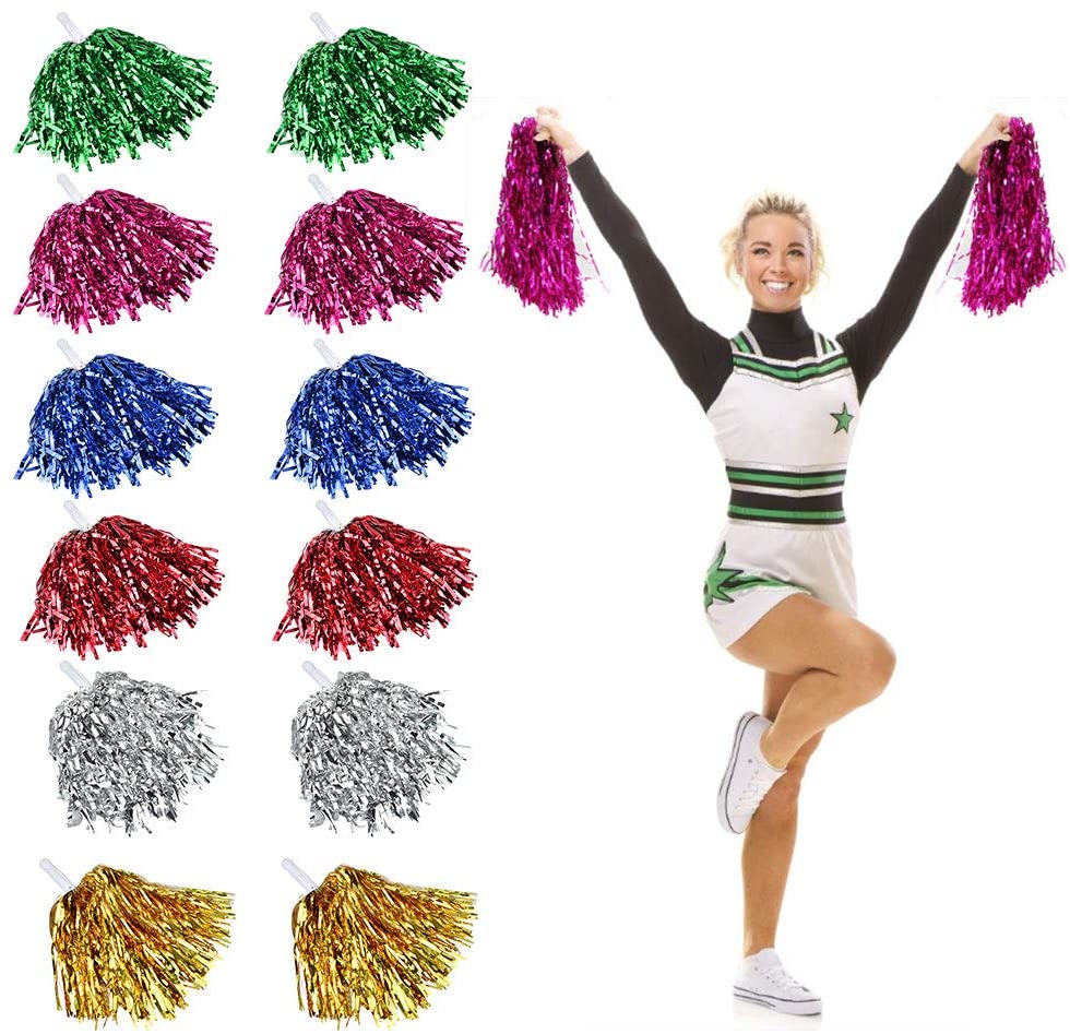 Cheerleader Pom Poms, Cheerleading Pom Pom Non-slip Handle For Stadium For  Holiday Celebration For Sports Meeting 