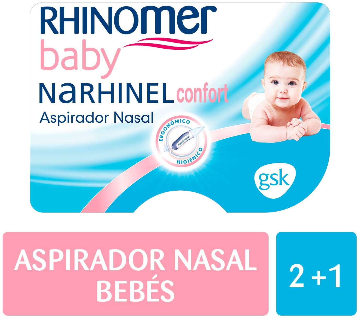 Rhinomer Baby Nasal Aspirator for Baby and 2 Disposable Soft Refills with Absorbent Filter for Nasal Mucus Vacuum