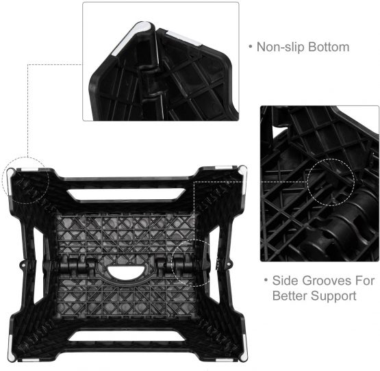HOUSE DAY Folding Step Stool Lightweight Plastic Step Stool,9 inch Foldable Step Stool for Kids & Adults,Non Slip Folding Stools For Kitchen Bathroom Bedroom 2020 Plastic Stepping Stool - Image 3