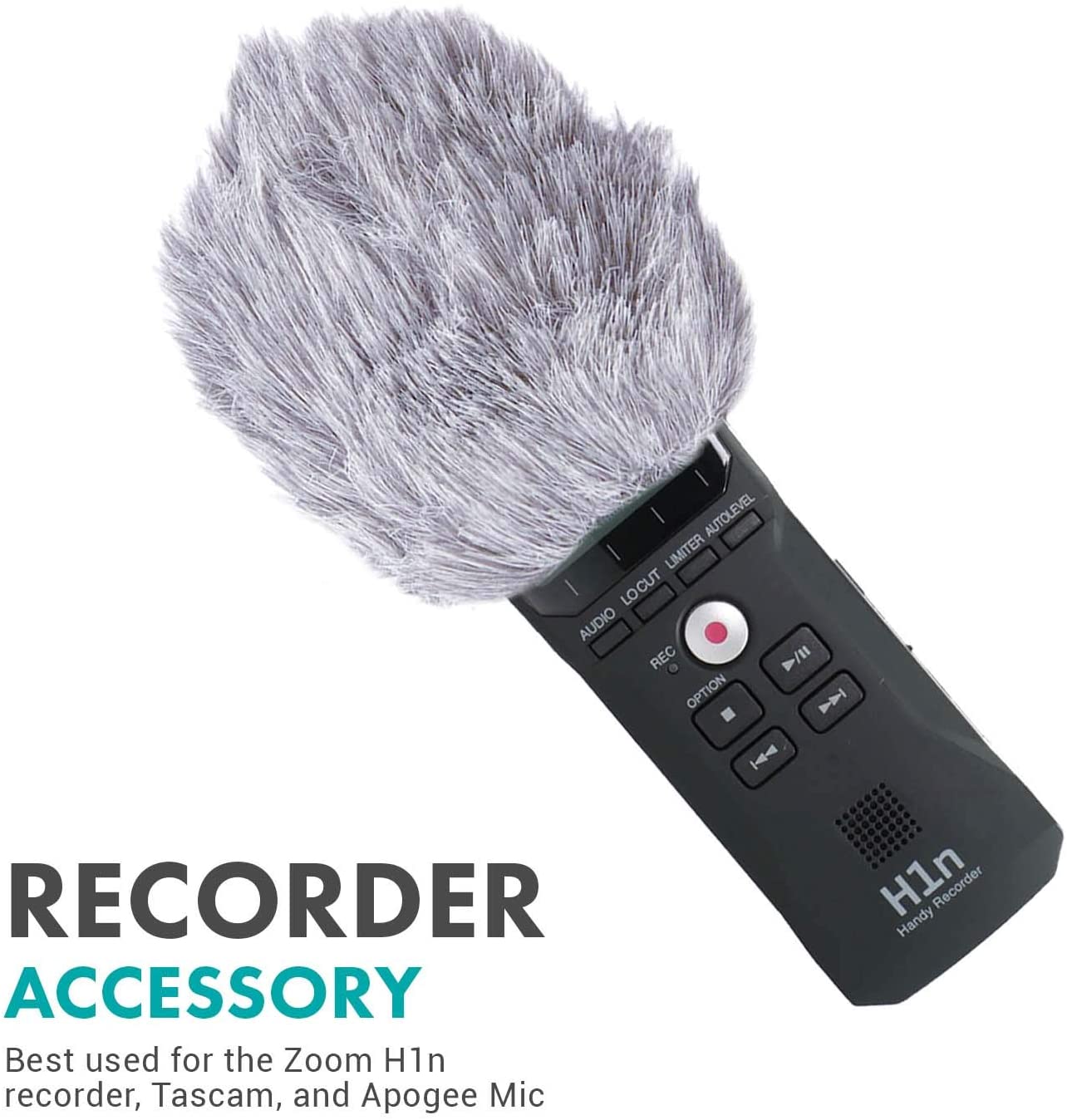 Movo WS1 Furry Outdoor Microphone Windscreen Muff for Small Compact Microphones up to 8cm X 40mm (L x D) (Fits the Zoom H1 - Image 3