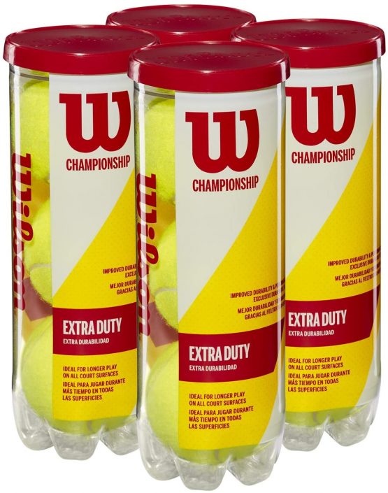 Wilson Championship Extra Duty 9 Tennis Ball (3x3), Yellow