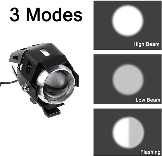 PROZOR Motorcycle Headlights with Switch Motorcycle Front Spotlights 2 Piece 125W 3000LM U5 LED Motorcycle Fog Lights with Universal 3-Button Switch - Image 4