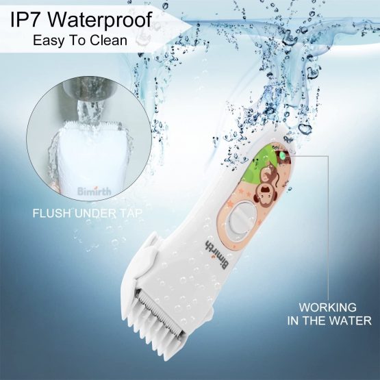 Bimirth Baby Children Hair Clippers, Cordless, Quiet Hair Clippers with Safe Ceramic Blade, USB Rechargeable, Waterproof, 3 Guide Combs - Image 3