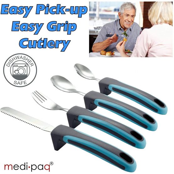 iMedic Easy Grip Cutlery - Great for The Elderly, Disabled Or Those Suffering with Tremors and Trembling Hands. Easy Pick up. (1x Set) - Image 4